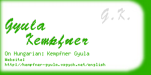 gyula kempfner business card
